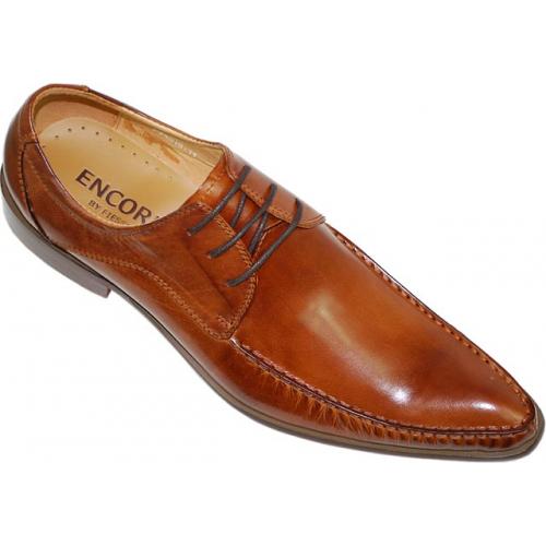Encore By Fiesso Cognac Genuine Leather  Shoes FI3019